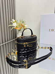 Dior Caro Mini Vanity Case Black Macrocannage Lambskin - 16.5x10x8.5cm - 6