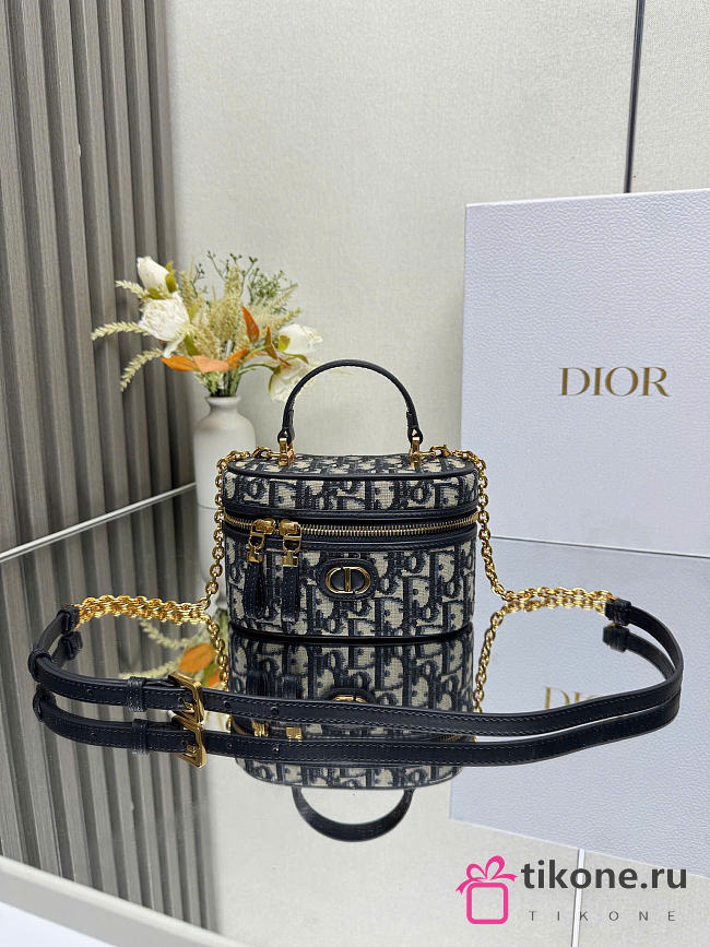 30 Montaigne Mini Vanity Case Blue Dior Oblique Jacquard - 16.5x10x8.5cm - 1
