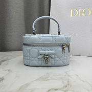 Dior Mini Vanity Ice Blue Cannage Lambskin - 17x10.5x8cm  - 1