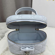 Dior Mini Vanity Ice Blue Cannage Lambskin - 17x10.5x8cm  - 4