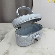 Dior Mini Vanity Ice Blue Cannage Lambskin - 17x10.5x8cm  - 3