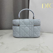 Dior Mini Vanity Ice Blue Cannage Lambskin - 17x10.5x8cm  - 2
