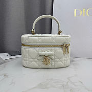 Dior Mini Vanity White Cannage Lambskin - 17x10.5x8cm  - 1