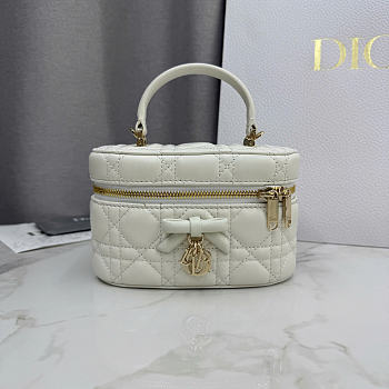 Dior Mini Vanity White Cannage Lambskin - 17x10.5x8cm 