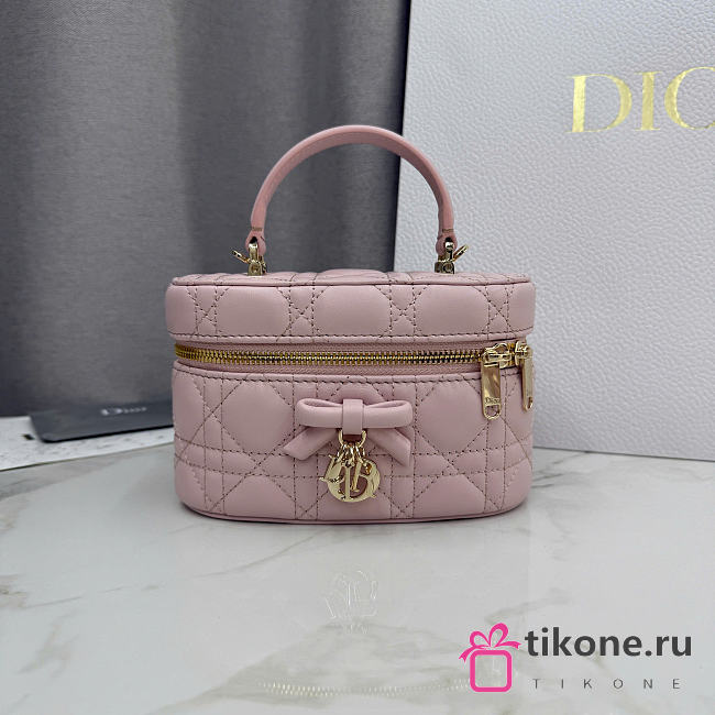 Dior Mini Vanity Soupir Pink Cannage Lambskin - 17x10.5x8cm  - 1