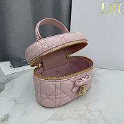 Dior Mini Vanity Soupir Pink Cannage Lambskin - 17x10.5x8cm  - 3