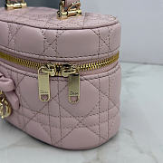 Dior Mini Vanity Soupir Pink Cannage Lambskin - 17x10.5x8cm  - 4