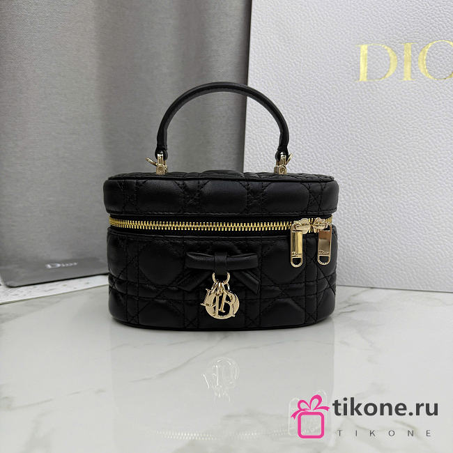 Dior Mini Vanity Black Cannage Lambskin - 17x10.5x8cm - 1