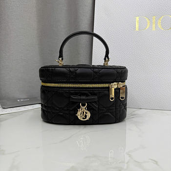 Dior Mini Vanity Black Cannage Lambskin - 17x10.5x8cm