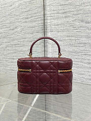 Dior Mini Vanity Burgundy Cannage Lambskin - 17x10.5x8cm - 6