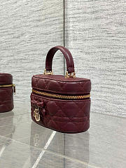 Dior Mini Vanity Burgundy Cannage Lambskin - 17x10.5x8cm - 4