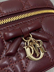 Dior Mini Vanity Burgundy Cannage Lambskin - 17x10.5x8cm - 3