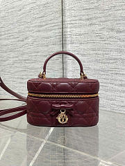 Dior Mini Vanity Burgundy Cannage Lambskin - 17x10.5x8cm - 2