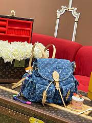 LV Montsouris Cargo Backpack Monogram Denim Blue M27330 - 32x30.5x16cm - 2