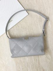 Chanel Hobo Handbag Shiny Lambskin & Gold-Tone Metal Gray - 23x13x8cm - 2