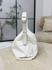 Chanel Maxi Hobo Bag Shiny Lambskin & Gold-Tone Metal White - 36.5x21x9.5cm - 4