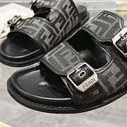 Fendi Feel FF Fabric Slides Black - 5