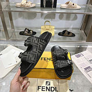 Fendi Feel FF Fabric Slides Black - 2