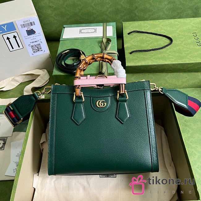 Gucci Diana Medium Tote Bag Green Leather ‎702721 - 27x23x9cm - 1