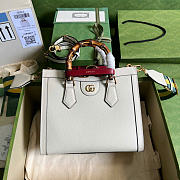 Gucci Diana Medium Tote Bag White Leather ‎702721 - 27x23x9cm - 1