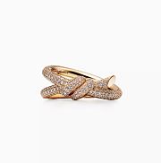 Tiffany Knot Double Row Ring in Yellow Gold with Diamonds 70302349 - 1