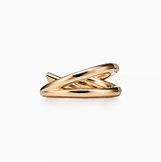 Tiffany Knot Double Row Ring in Yellow Gold with Diamonds 70302349 - 4