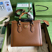 Gucci Diana Medium Tote Bag Brown Leather ‎702721 - 27x23x9cm - 1