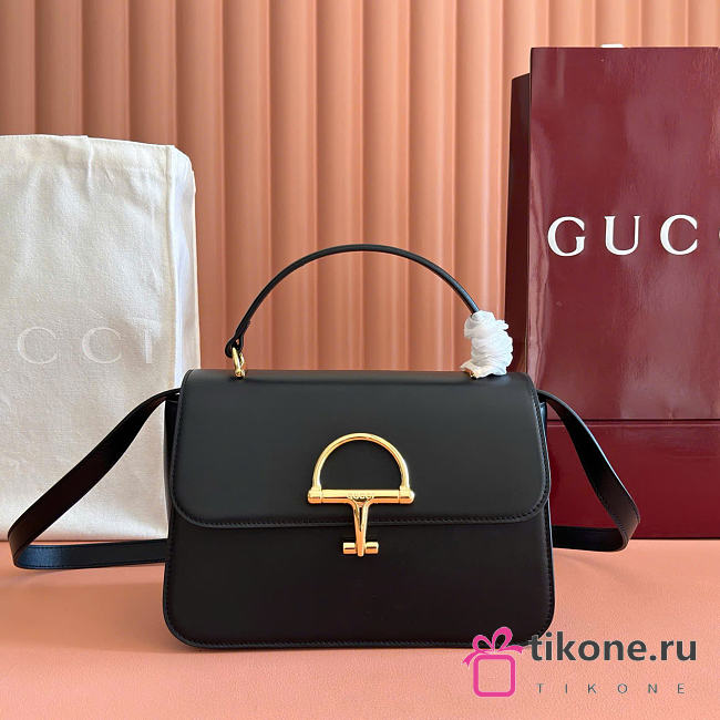 Gucci Siena Medium Top Handle Bag Black Leather 855535 - 25.5x16x9cm - 1