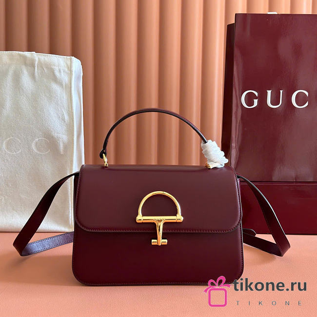 Gucci Siena Medium Top Handle Bag Burgundy Leather 855535 - 25.5x16x9cm - 1