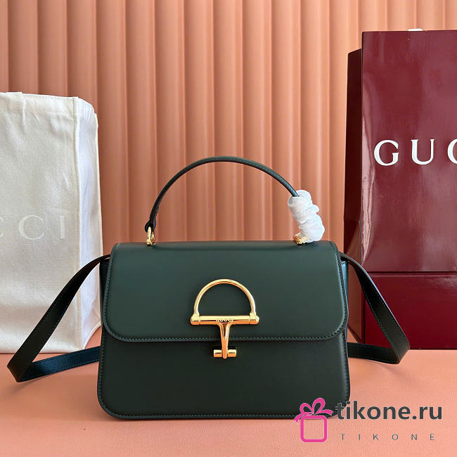 Gucci Siena Medium Top Handle Bag Green Leather 855535 - 25.5x16x9cm - 1