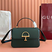 Gucci Siena Medium Top Handle Bag Green Leather 855535 - 25.5x16x9cm - 1