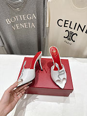Valentino Coeur Vipere Kidskin Slide Sandal White/Crystal 105mm - 6