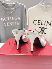 Valentino Coeur Vipere Kidskin Slide Sandal White/Crystal 105mm - 4