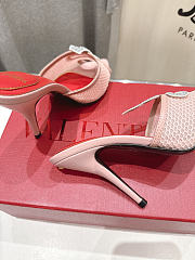 Valentino Coeur Vipere Mesh Slide Sandal Pink 105mm - 6