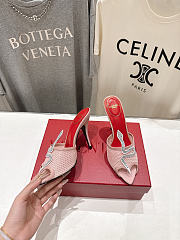 Valentino Coeur Vipere Mesh Slide Sandal Pink 105mm - 4