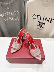 Valentino Coeur Vipere Mesh Slide Sandal Pink 105mm - 3