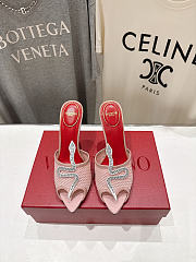 Valentino Coeur Vipere Mesh Slide Sandal Pink 105mm - 2