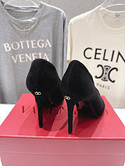 Valentino Open Toe Revele Suede Pumps Black 105mm - 5