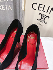 Valentino Open Toe Revele Suede Pumps Black 105mm - 3