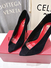 Valentino Open Toe Revele Suede Pumps Black 105mm - 2