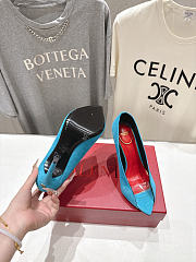 Valentino Open Toe Revele Suede Pumps Aquamarine 105mm - 6