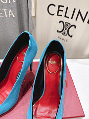 Valentino Open Toe Revele Suede Pumps Aquamarine 105mm - 5