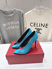 Valentino Open Toe Revele Suede Pumps Aquamarine 105mm - 4