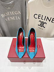 Valentino Open Toe Revele Suede Pumps Aquamarine 105mm - 3
