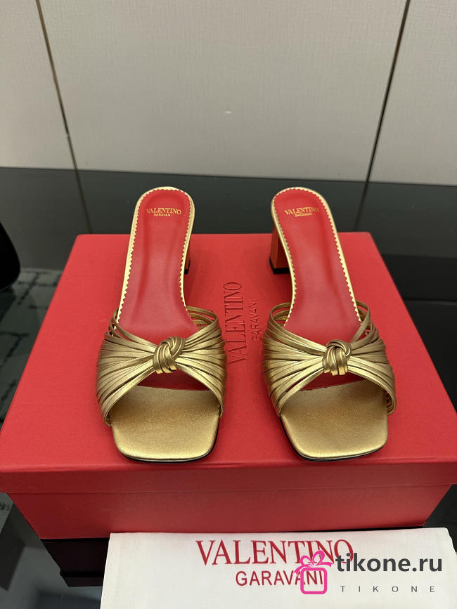 Valentino Annet Laminated Nappa Sandal Gold 60mm - 1