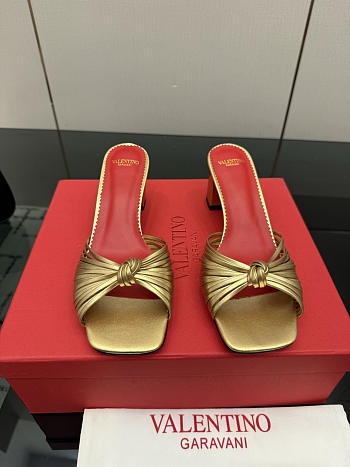 Valentino Annet Laminated Nappa Sandal Gold 60mm