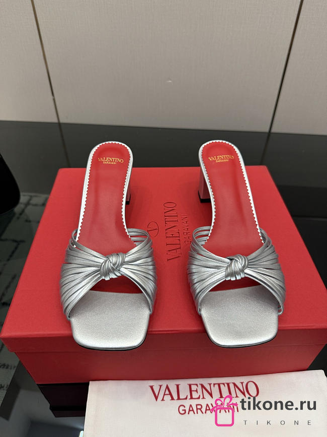 Valentino Annet Laminated Nappa Sandal Silver 60mm - 1