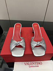 Valentino Annet Laminated Nappa Sandal Silver 60mm - 1