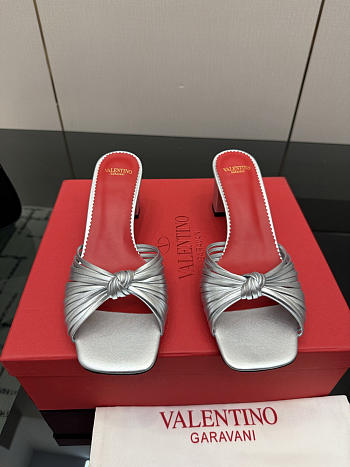 Valentino Annet Laminated Nappa Sandal Silver 60mm