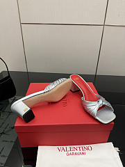 Valentino Annet Laminated Nappa Sandal Silver 60mm - 6